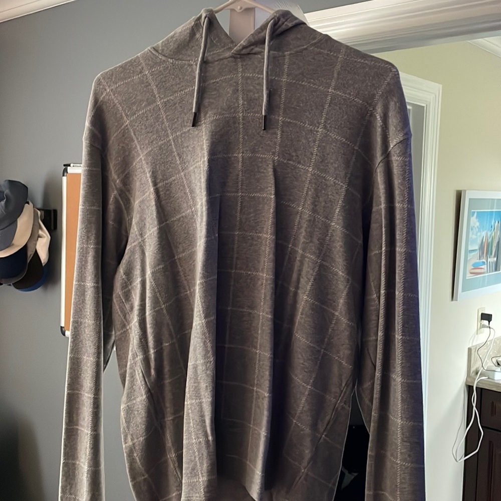 Vince Plaid Cashmere Pullover Hoodie
